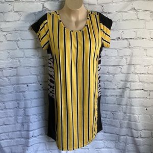 Women’s Rouge 3XL Yellow Black Flawless Striped Dress